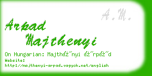 arpad majthenyi business card